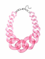 Chunky Pink Acrylic Chain Necklace