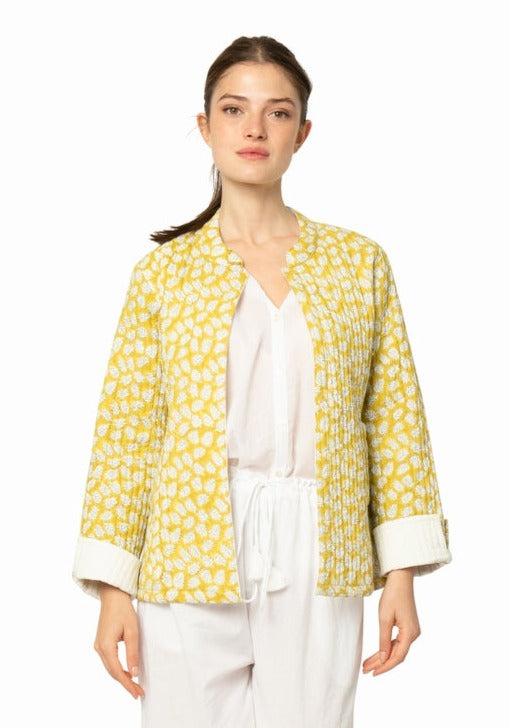 Leafy Quilted Jacket in Yellow | Zen Ethic | Sarah Thomson