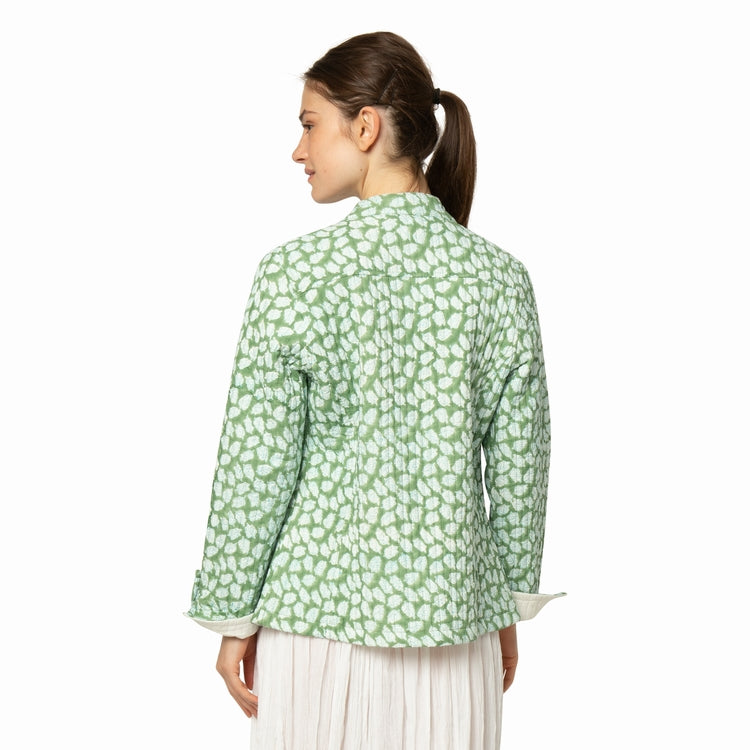 Leafy Quilted Jacket in Green | Zen Ethic | Sarah Thomson | Back of the Jacket