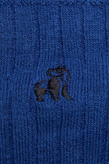 Women's Plain Ribbed Royal Blue Bamboo Socks | Swole Panda